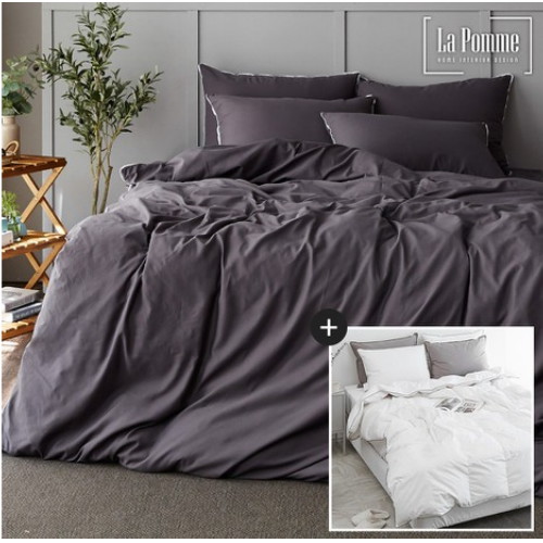 라뽐므 화이트 코튼 구스 이불 사계절용+노르빅 침구커버 3종세트 (퀸 Q)_이미지