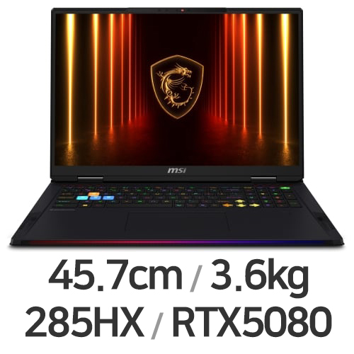 MSI 레이더 18 HX AI A2XWIG-U9 UHD+ Mini LED W11 96GB램 (SSD 8TB)