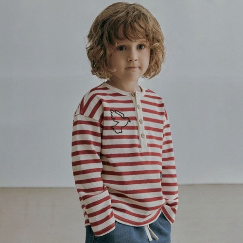 리틀그라운드 데님인더박스 스트라이프헨리넥티셔츠 76111-330-04_이미지