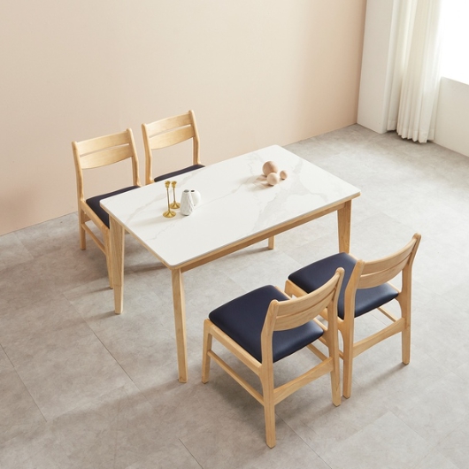 모로 라움 통세라믹 원목 식탁 1200 (의자4개)_이미지