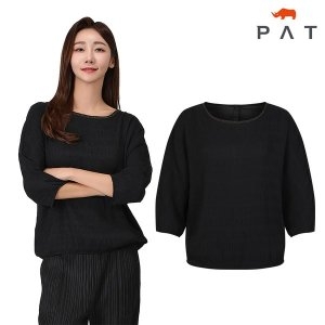 PAT 메탈 배색 플리츠 티블라우스_1I42904_이미지