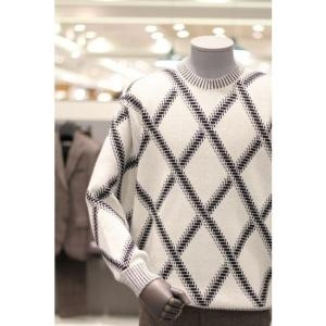 본(BON) F/W 세미오버핏 아가일패턴 라운드 니트BN2WSW852_이미지