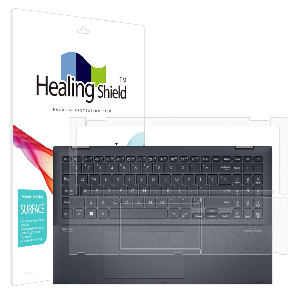 ASUS 젠북 프로 15 Flip OLED UP6502 무광 외부보호필름 팜레스트/터치패드 2매