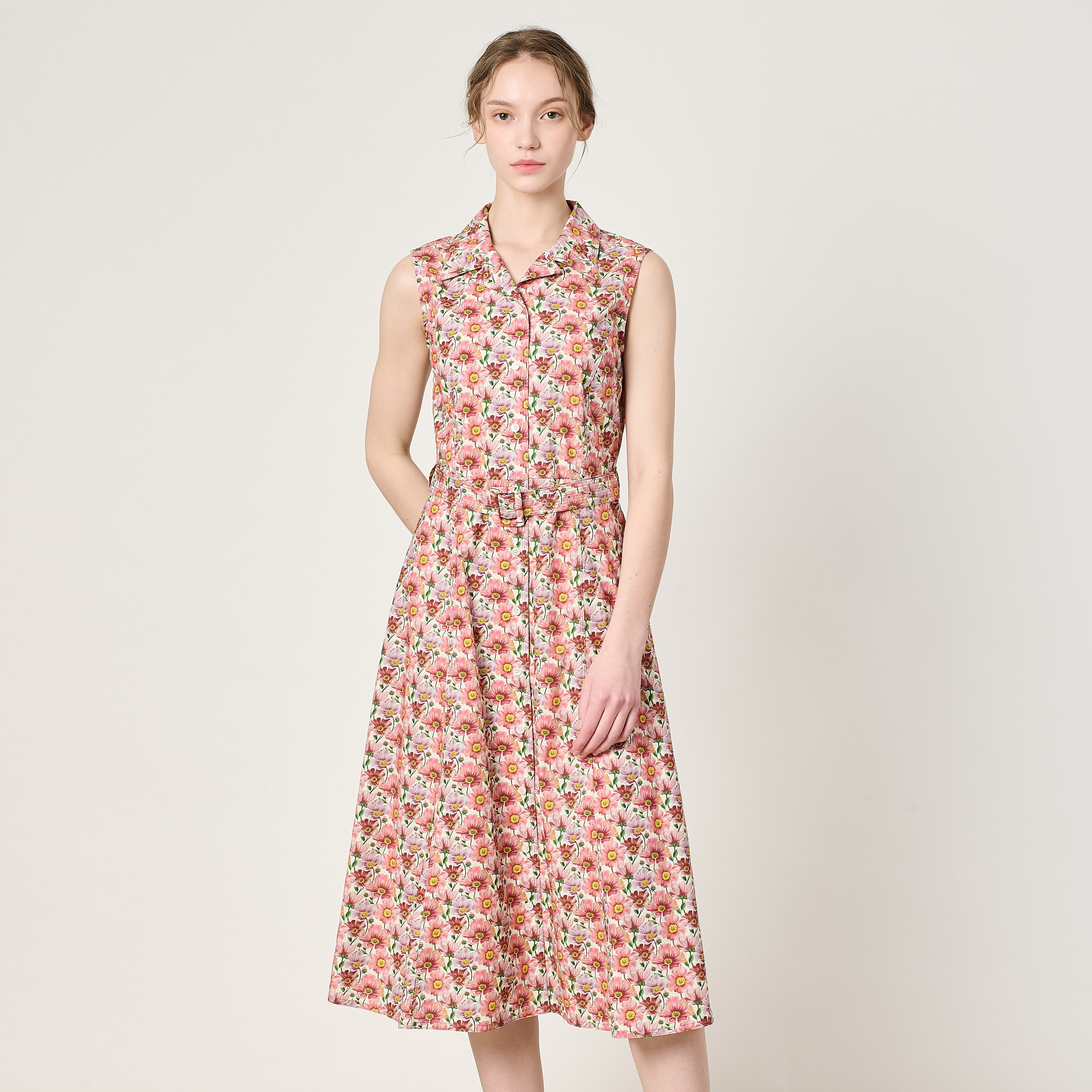 BCBG 달바 프린트 벨티드 원피스 B2M5O650_이미지