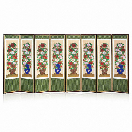 박씨상방 영인본 국모란 8폭 병풍_이미지