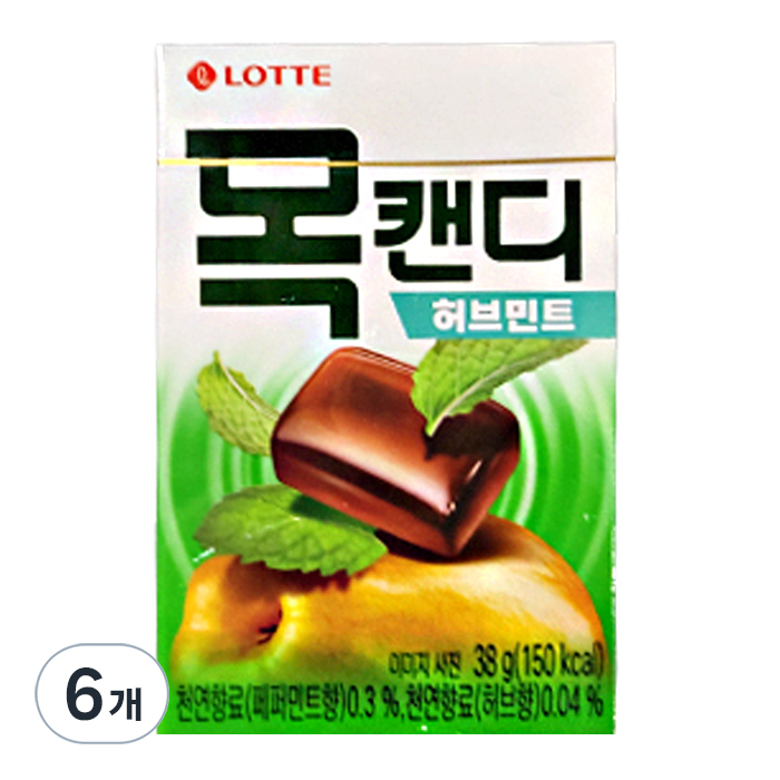 롯데제과 목캔디 허브민트 케이스 38g (6개)_이미지