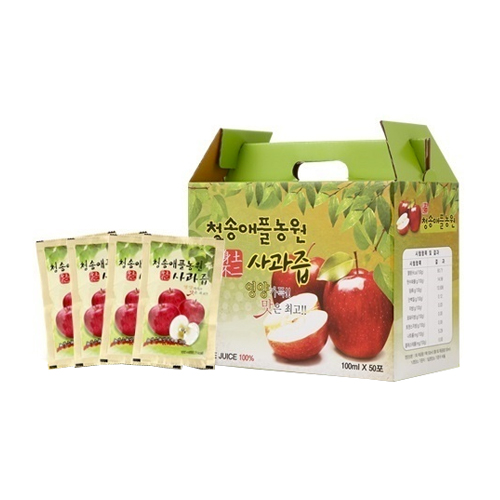  청송애플농원 사과즙 100ml 100포 [1개]