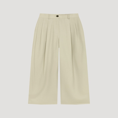 인동에프엔 시스티나 프리미엄 허리 밴딩 투턱 와이드 팬츠 -AWSSLP21170