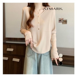 버튼베이직라인브이넥니트_AA51KN029G