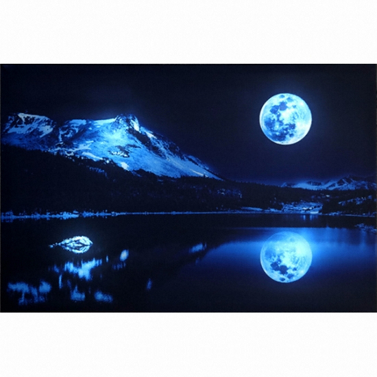 스피엘 ㅤ캔버스 라이트뷰 LED액자 블루문_이미지