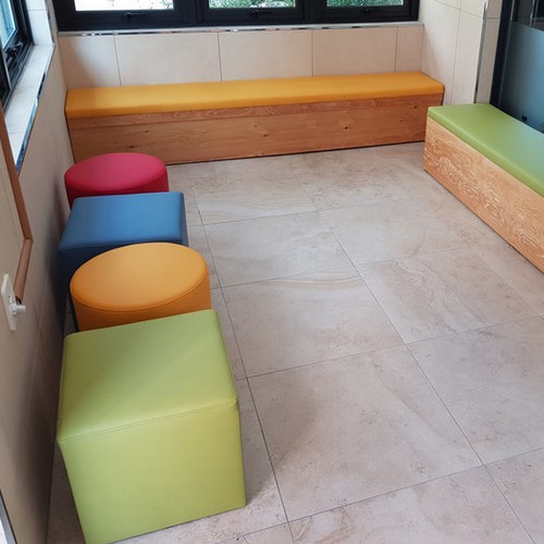 원형 사각 스툴 350