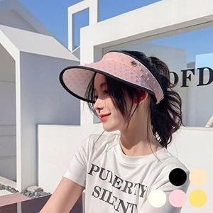 셀러허브 패션 JHP232SU_51IE 큐빅 패턴 썬캡 챙넓은모자 URD-375