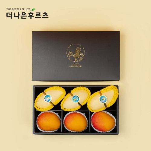 더나은후르츠 태국망고 3입+애플망고 3입 선물세트 2.3kg 내외