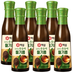 CJ제일제당 백설 100% 통들깨 들기름 300ml (6개)