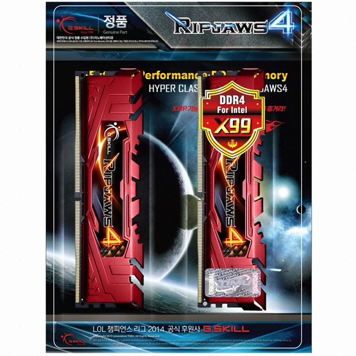G.SKILL DDR4-2400 CL15 RIPJAWS4 RR 패키지 (32GB(8Gx4))_이미지