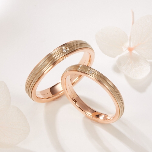 14K 큐빅 베일 컷팅 커플링 반지 세트 SCS41929