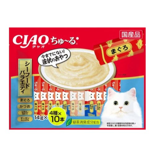 이나바 캣 챠오츄르 씨푸드 버라이어티 SC-187 560g (14g x 40p) (1개)_이미지