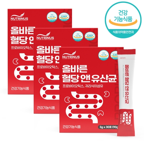오투바이오 뉴트리너스 올바른 혈당 앤 유산균 3g 30포 (3개)_이미지