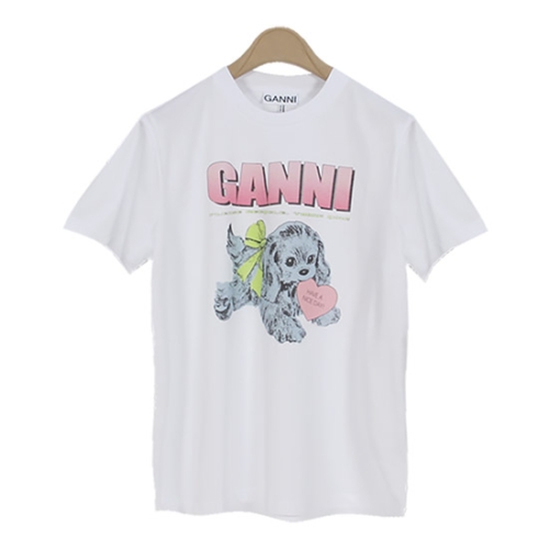 베이직 코튼 저지 네온 퍼피 티셔츠 T4334 151 BRIGHT WHITE GNC121