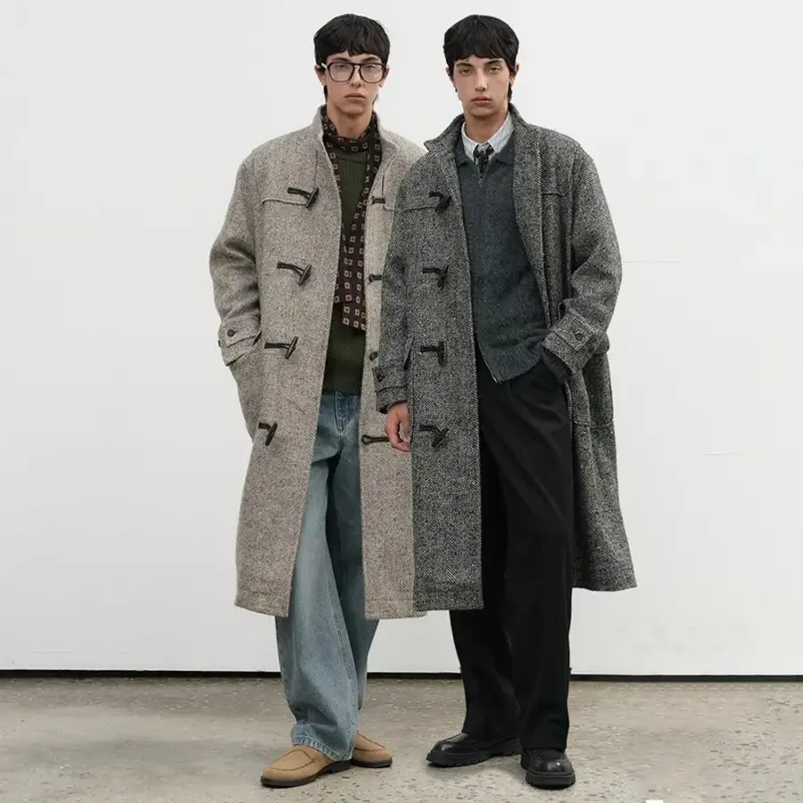 제너럴아이디어 헤링본 하이넥 더플 코트 2COL / SBE3M10012 481416Moony_이미지