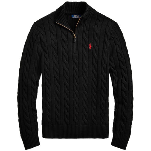 폴로 케이블 니트 코튼 쿼터 지퍼 스웨터 MNPOSWE16820773001_이미지