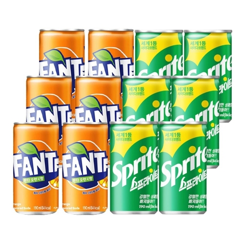 코카콜라음료 환타 오렌지 190ml + 스프라이트 190ml
