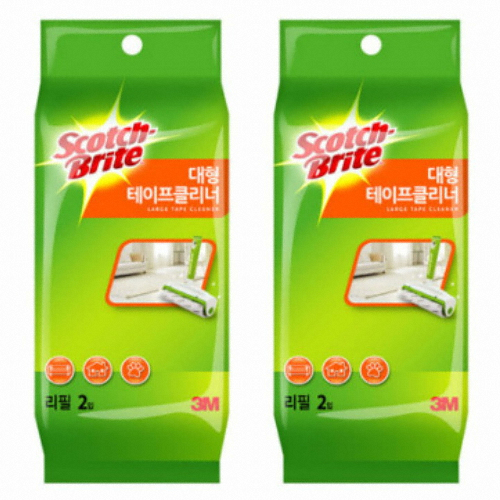 3M 스카치브라이트 대형 테이프클리너 리필 2롤 (2개)_이미지