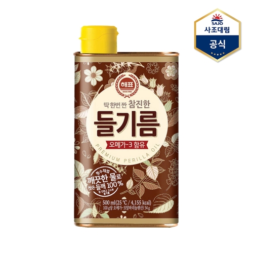  해표 참진한 들기름 500ml [1개]