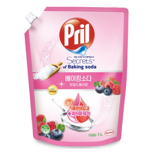 프릴 베이킹소다 주방세제 와일드베리 리필 1L (3개)_이미지