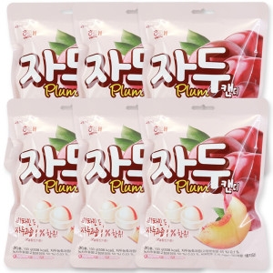 해태제과 2000 자두맛캔디 6개 과일맛 사탕 간식_이미지