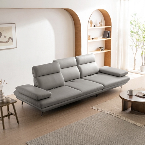 다우닝 플랫 스윙 전체 천연면피 가죽 소파 4인용 (스툴별도)_이미지