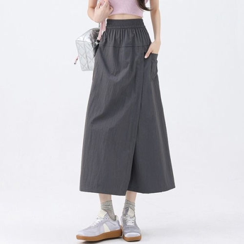 패션라인 BL10192_로타롱스커트/랩디자인/밴딩스커트/여자데일리룩/캐주얼무드 블랙/FREE