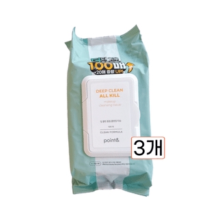 포인트앤 딥 클린 올킬 클렌징티슈 100매 (3팩)