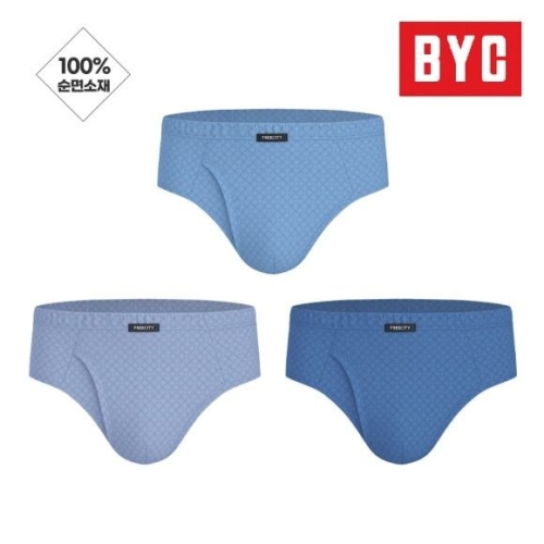 BYC 남성 프리시티 3매입 맥시 삼각팬티 순면 MCF2270_이미지