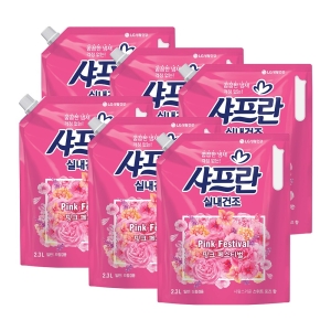 샤프란 실내건조 핑크 페스티벌 리필 2.3L (6개)_이미지
