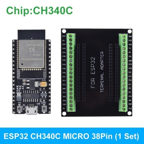 아두이노 ESP32 개발 보드 ESP-32S 마이크로/NodeMCU-32S 무선 모듈 와이파이 원격 제어 블루투스 TYPE-C IO.._이미지