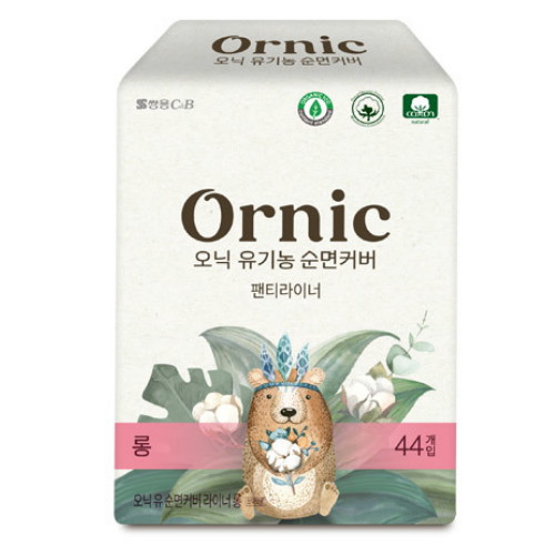 쌍용C&B 오닉 유기농 순면커버 팬티라이너 롱 44개 (4팩(176개))_이미지