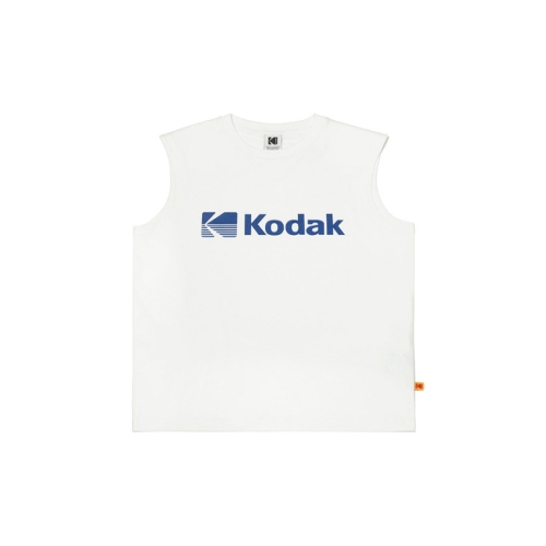  코닥 워딩 로고 세미오버핏 슬리브리스 WHITE 294225