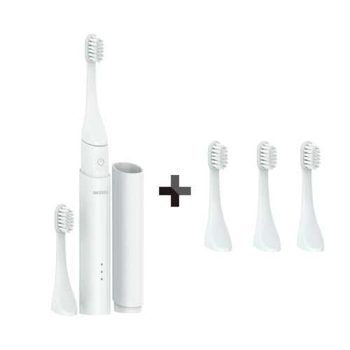 BASSEL 컴팩트 휴대용 음파전동칫솔 (1개+리필모3개)