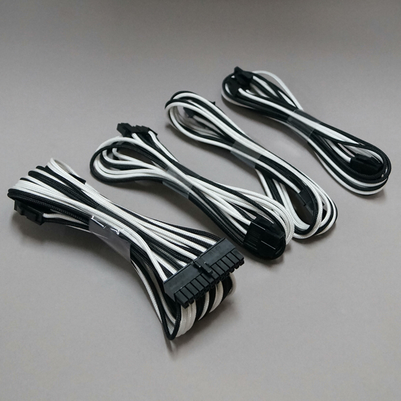 Phanteks PH-Extension Cable Combo Set BLACK/WHITE (0.5m)_이미지