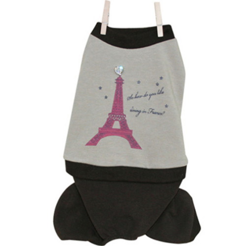 도그포즈 에펠탑타워 브라운 강아지옷