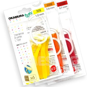오카무라 치간칫솔 L자형 6개입 0.7mm / 0.8mm / 1.0mm_이미지