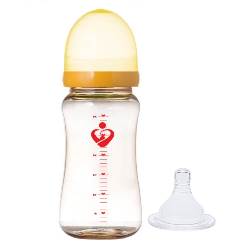 플로라 plora PPSU 프리미엄 300ml 젖병 5개월부터 옐로우 배앓이 방지 빠른단계 투명_이미지