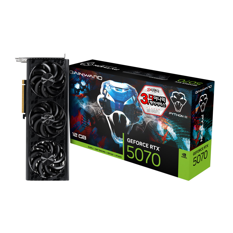 GAINWARD 지포스 RTX <b>5070</b> 파이썬 III D7 12GB