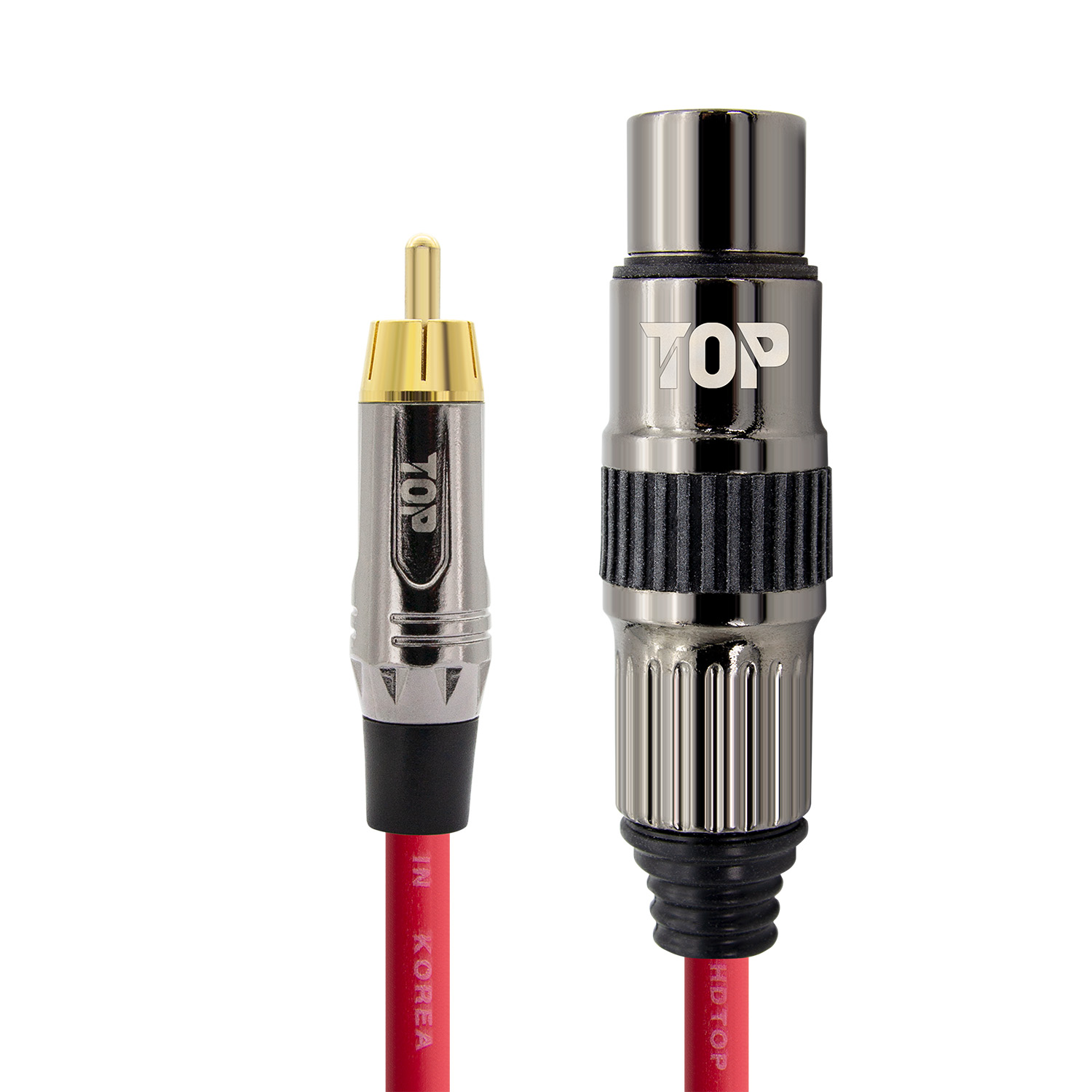 탑라인에이치디 HDTOP 메탈 RCA 수 to XLR 암 케이블 레드 (15m, HT-TP4657)_이미지