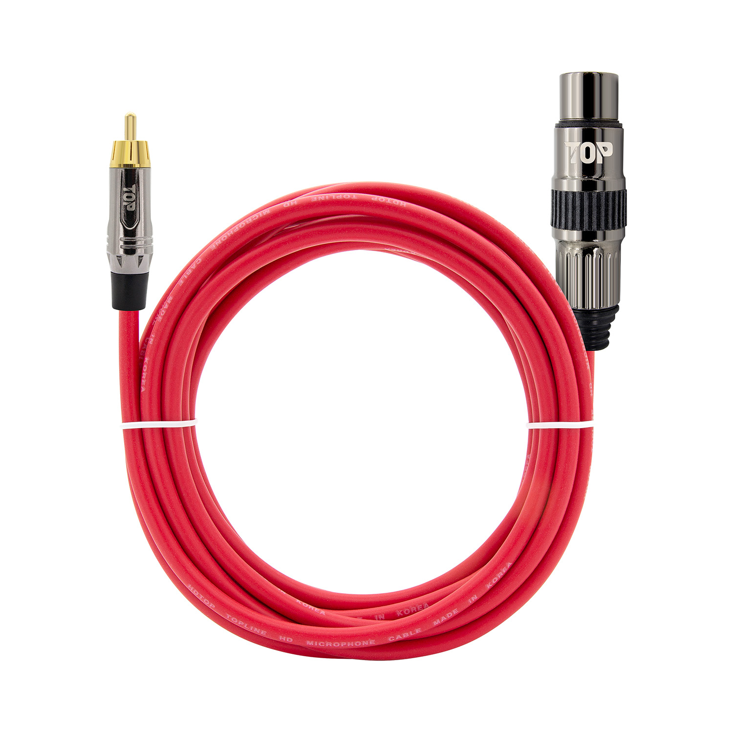 탑라인에이치디 HDTOP 메탈 RCA 수 to XLR 암 케이블 레드 (15m, HT-TP4657)_이미지