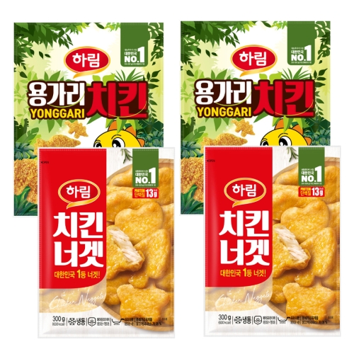 총 4봉 용가리치킨 300g 2봉+치킨너겟 300g 2봉