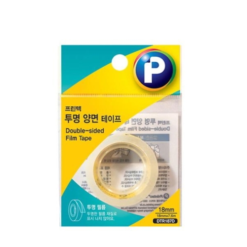 프린텍 투명 양면테이프 리필 DTR187D 18mm x 7.6m (2개)_이미지