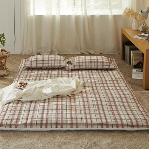 이브닝17 빈티지체크 레드 온수매트 커버