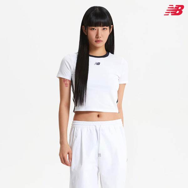 뉴발란스 트랙 크롭 링거 반팔티 NBNEF2W112_이미지